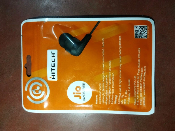 Wire Earphone  - Black, 1m