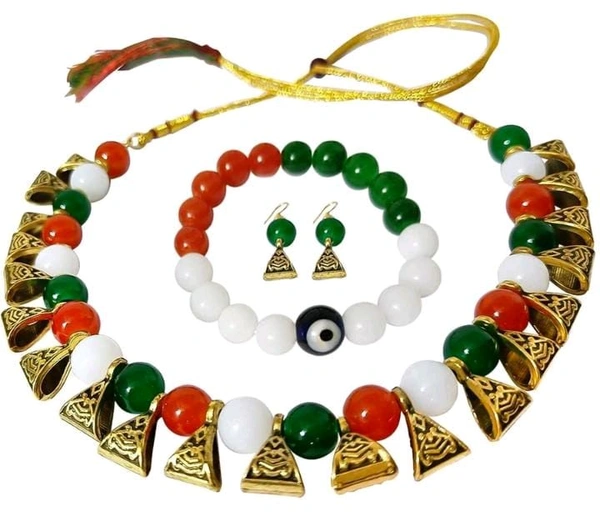 Mix Colour Martini Designs Jewelary + Breslate  Combo Pack  - Green, Free