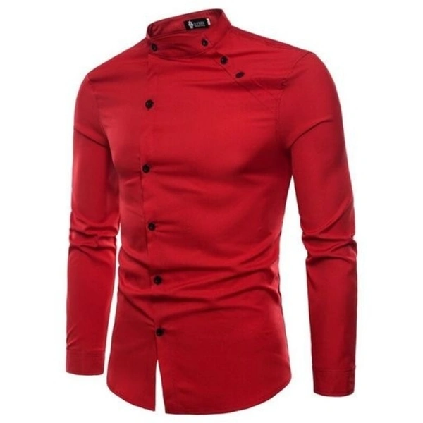 ETHNIC COTTON MEN's SHIRT - Red, L (42)