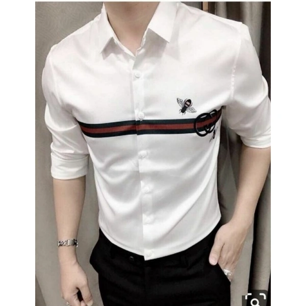 Mens digitally printed readymade shirt with full sleeve - M (38)