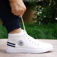 High Ankle White Sneakers For Men - 7