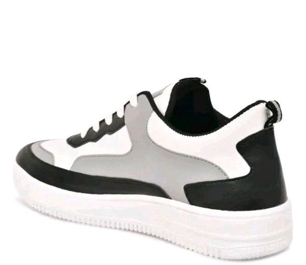 Stylish Black & White Casual Sneakers – Trendy & Comfortable Footwear for Men" - 7