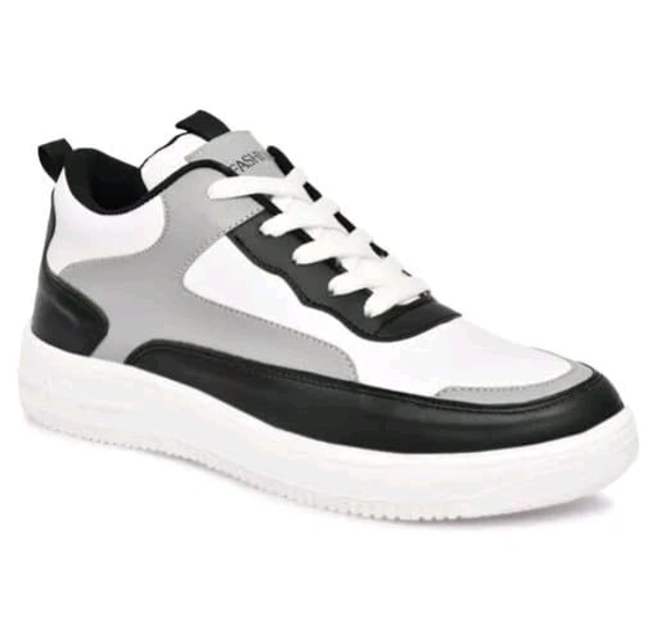 Stylish Black & White Casual Sneakers – Trendy & Comfortable Footwear for Men" - 7