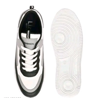 Stylish Black & White Casual Sneakers – Trendy & Comfortable Footwear for Men" - 7