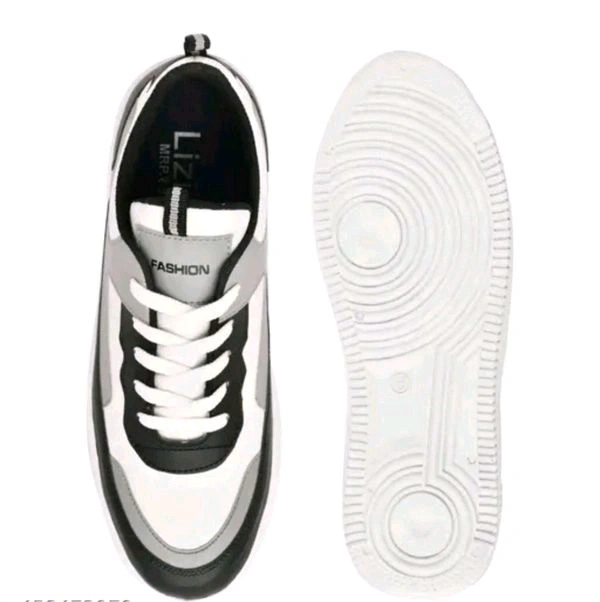 Stylish Black & White Casual Sneakers – Trendy & Comfortable Footwear for Men" - 7