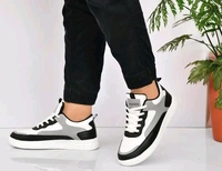 Stylish Black & White Casual Sneakers – Trendy & Comfortable Footwear for Men" - 8