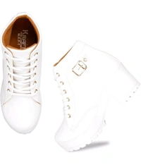 High Hill White Boots For Women - 5