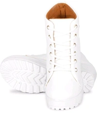 High Hill White Boots For Women - 5