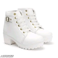 High Hill White Boots For Women - 6