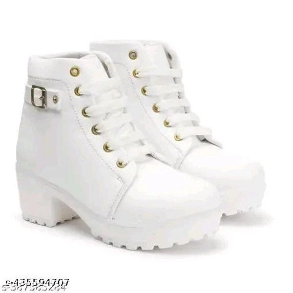 High Hill White Boots For Women - 6