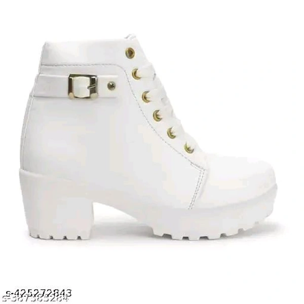 High Hill White Boots For Women - 6