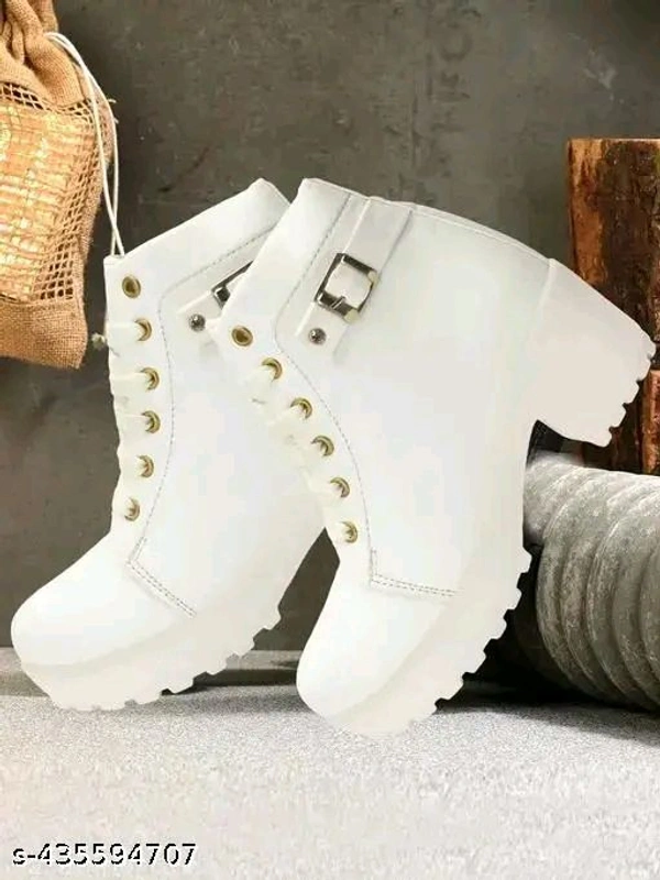 High Hill White Boots For Women - 8