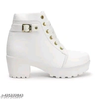 High Hill White Boots For Women - 8