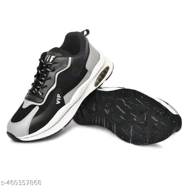 Men's Stylish Black Sneakers - 8