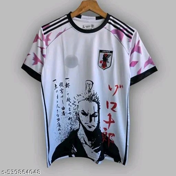 "Fuse football with anime in this Japan jersey featuring Zoro from One Piece. Bold graphics, premium fabric, and a unique tribute to both samurai spirit and soccer passion. Perfect for anime lovers and fans alike. COD & pan-India delivery!"