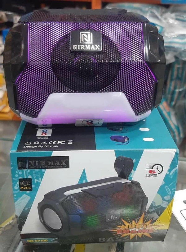 NIRMAX Portable Bluetooth Speeker - BLACK , MEDIUM 