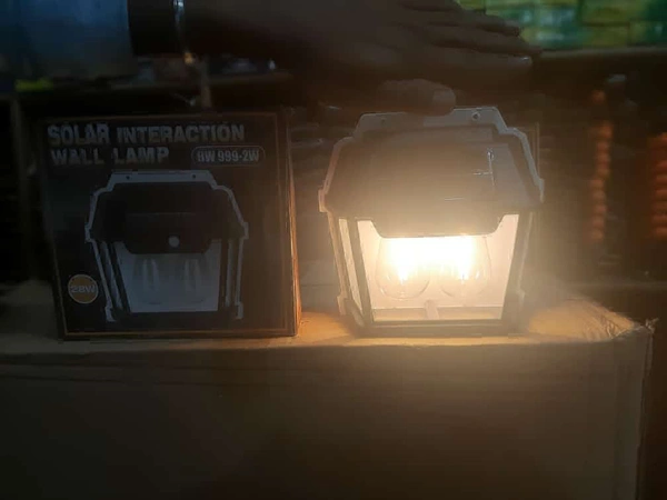 Imported Solar Motion Rechargeable Lamp - Black, Medium