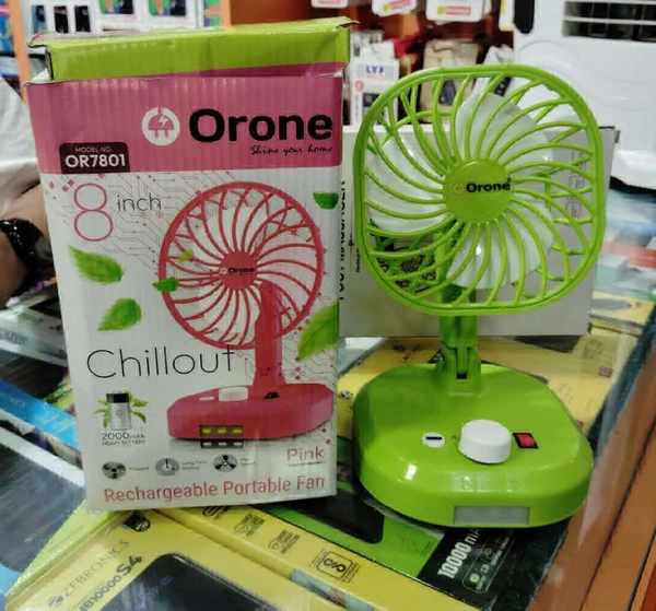 Imported Rechargeable Mini Table Fan  - Pine Green, Small