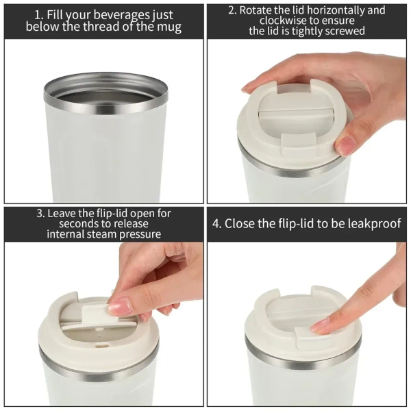 Caro Premium Travel Tumbler - 500ml, White