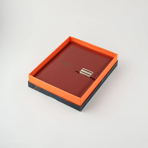 Caro Dark Brown Leather Finished  8000MAH Power Bank Diary - Brown