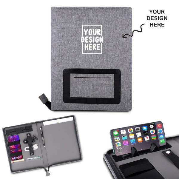 Caro Multipurpose Zipper Folder Diary - A4, Gray