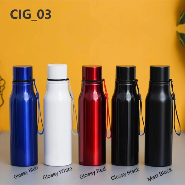 Caro White Stainless Steel Water Bottle - 750ml, Matte Black