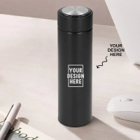 Caro Black Non-Temperature Insulated Steel Water Bottle - 500ml, Red