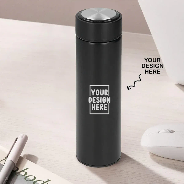 Caro Black Non-Temperature Insulated Steel Water Bottle - 500ml, Red