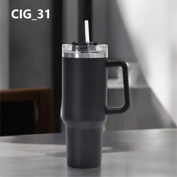Caro Black Stainless Steel Stanley Tumbler  - 1200ml, Black