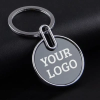 Caro Sleek Round Metal Keychain for Corporate and Promotion use - Silver