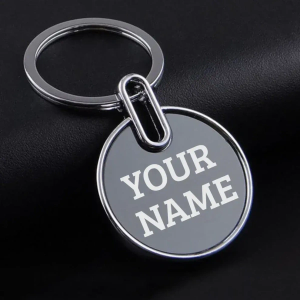 Caro Sleek Round Metal Keychain for Corporate and Promotion use - Silver