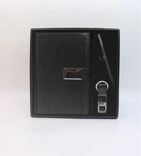 Caro Multiple Diary, Ball Pen & Keychain 3 in 1 Giftset for Corporate & Promotional Gift use - A5, White