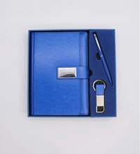 Caro Multiple Diary, Ball Pen & Keychain 3 in 1 Giftset for Corporate & Promotional Gift use - A5, White