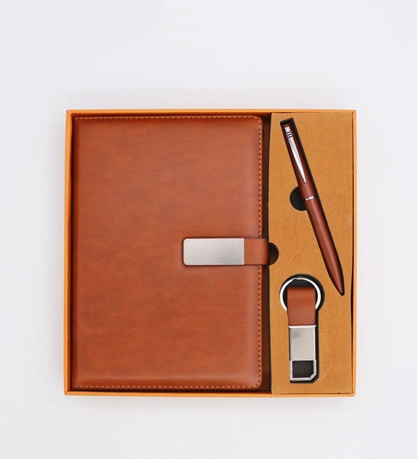 Caro Notebook diary ,keychain, and pen 3 in1 combo gift set - Black
