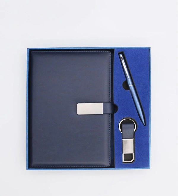 Caro Notebook diary ,keychain, and pen 3 in1 combo gift set - Black