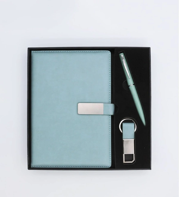 Caro Notebook diary ,keychain, and pen 3 in1 combo gift set - Black
