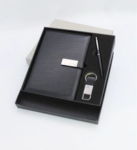 Caro Notebook diary ,keychain, and pen 3 in1 combo gift set - Black
