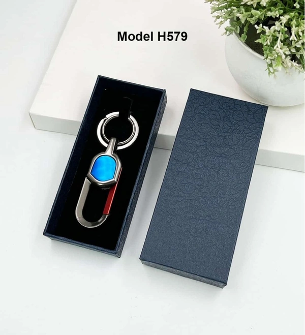 Caro Stylish & Durable Gun Metal Carabiner Metal Hook Keychain - Blue