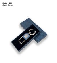 Caro Stylish Hook Locking Metal Carabiner Double Ring Hook Metal Key Chain for Men & Women - Blue