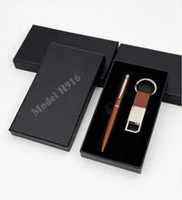 Caro 2 in 1 Giftset - PU Metal Keychain with Metal Ball Pen - Gray