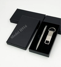Caro 2 in 1 Giftset - PU Metal Keychain with Metal Ball Pen - Black