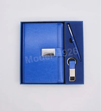 Caro 3 in 1 Gift Set - Multiple Diary, Ball Pen & Keychain - A5, Black