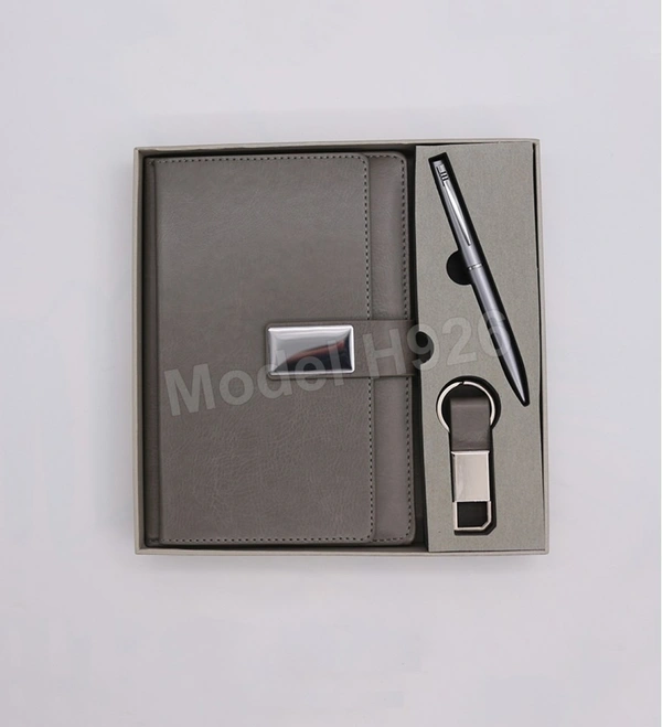 Caro 3 in 1 Gift Set - Multiple Diary, Ball Pen & Keychain - A5, Black