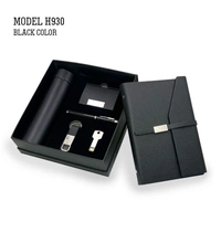 Caro 6 in 1 Gift set - Planner, Flask, 32GB Pendrive, Card Holder, Pen and Keychain - Black