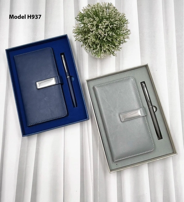 Caro 2 in 1 PU Leather Diary with Metal Pen Giftset - Brown
