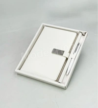 Caro 2 in 1 PU Leather Diary With Metal Pen Giftset - A5, White