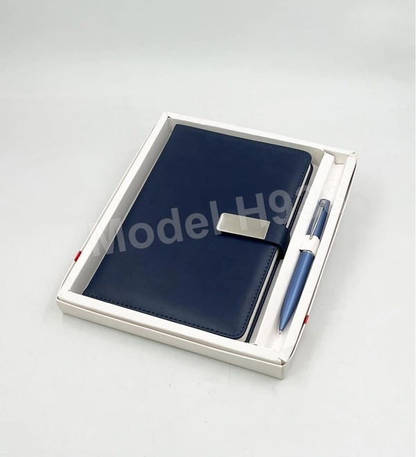 Caro 2 in 1 PU Leather Diary With Metal Pen Giftset - A5, White
