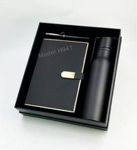 Caro 3 in 1 Giftset - A5 Diary, Steel Bottle and Metal Ball Pen - A5 - 750ml, Blue