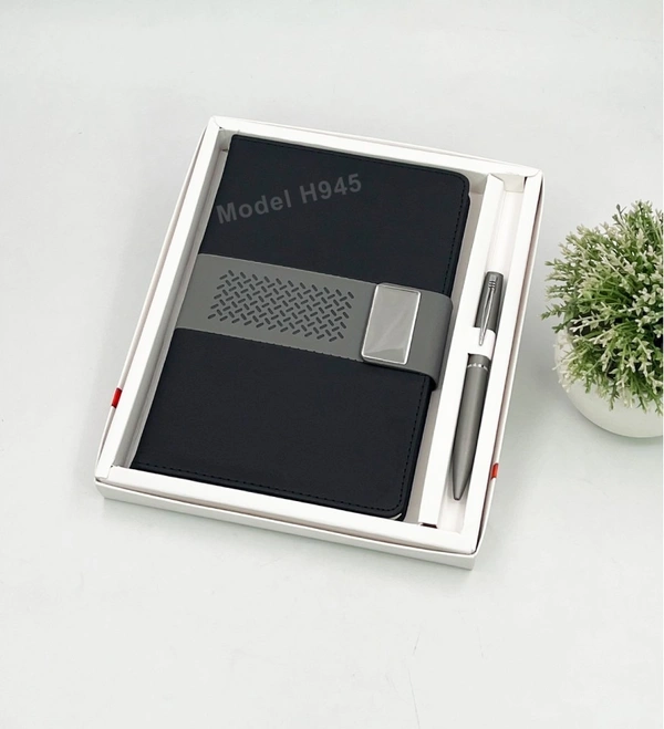 Caro 2 in 1 Diary and Metal Pen Giftset  - Gray