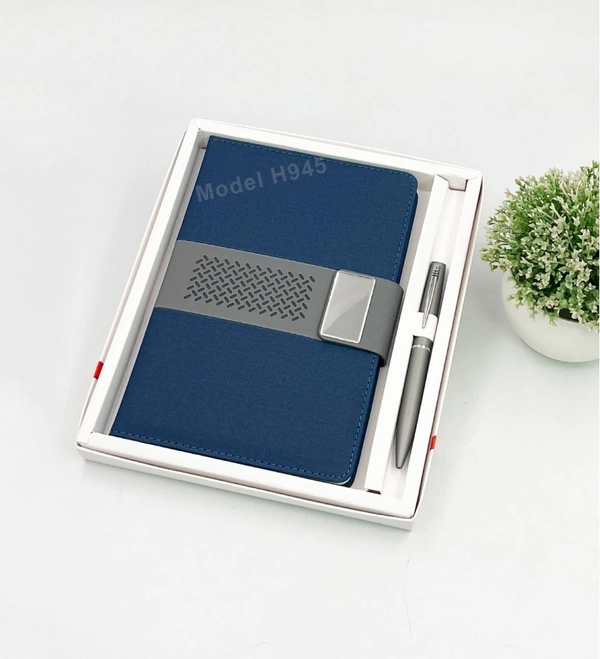 Caro 2 in 1 Diary and Metal Pen Giftset  - Gray